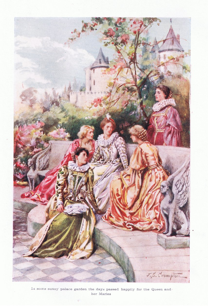 In Some Sunny Palace Garden the Days Passed Happily for the Queen and Her Helpers by James Shaw Crompton