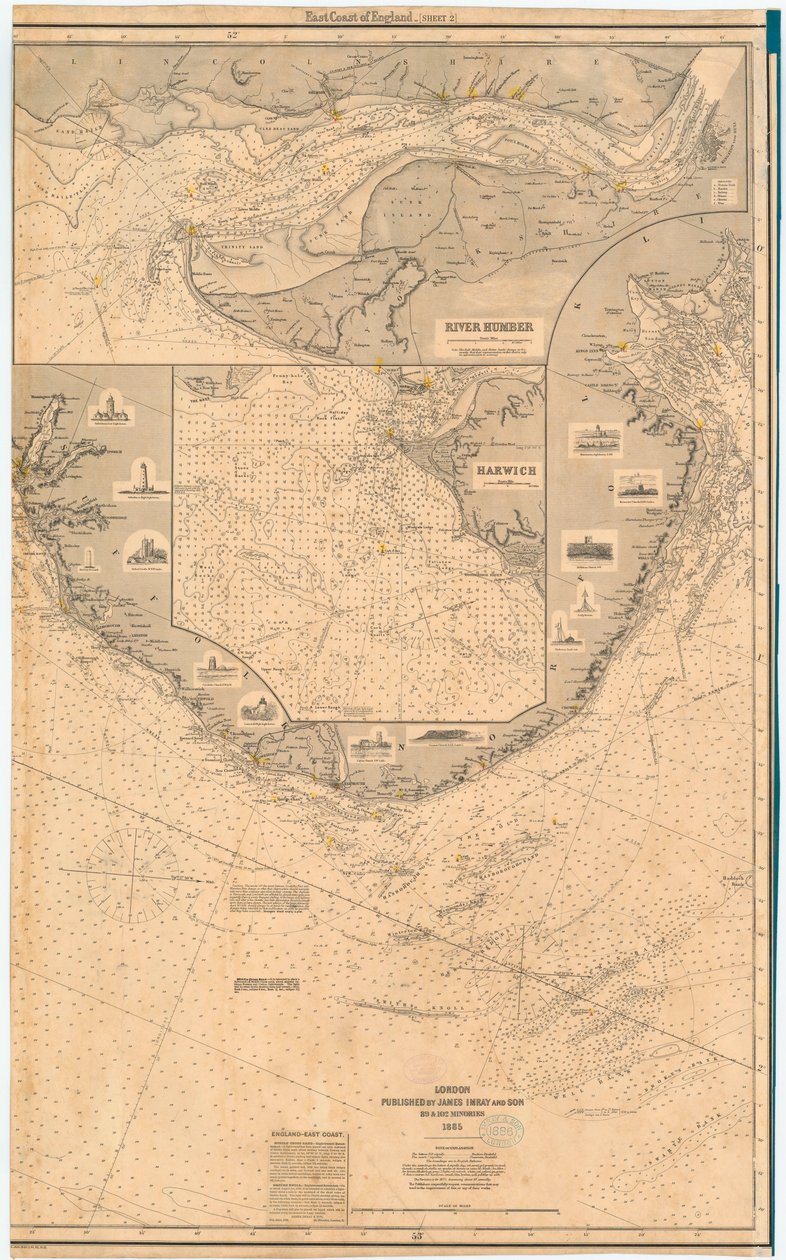 England East Coast. Sheet 2 by James & Son Imray