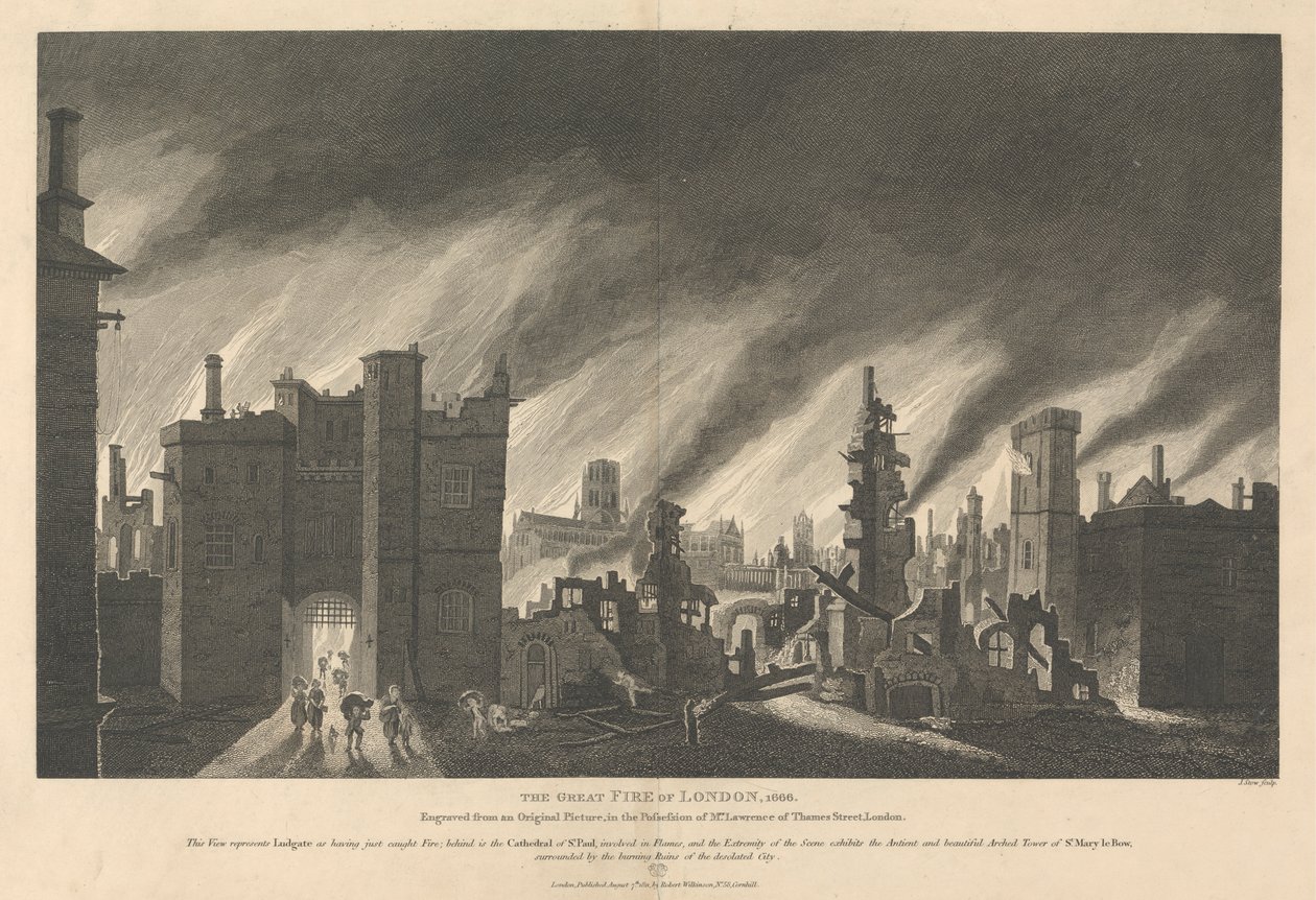 The Great Fire of London, 1666 by James Stow