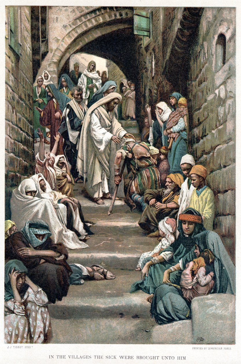 Christ healing the sick brought to him in the villages by James Tissot