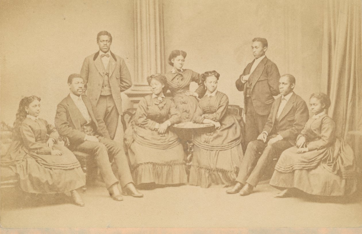 Carte-de-visite of the Jubilee Singers, 1872, printed later by James Wallace Black