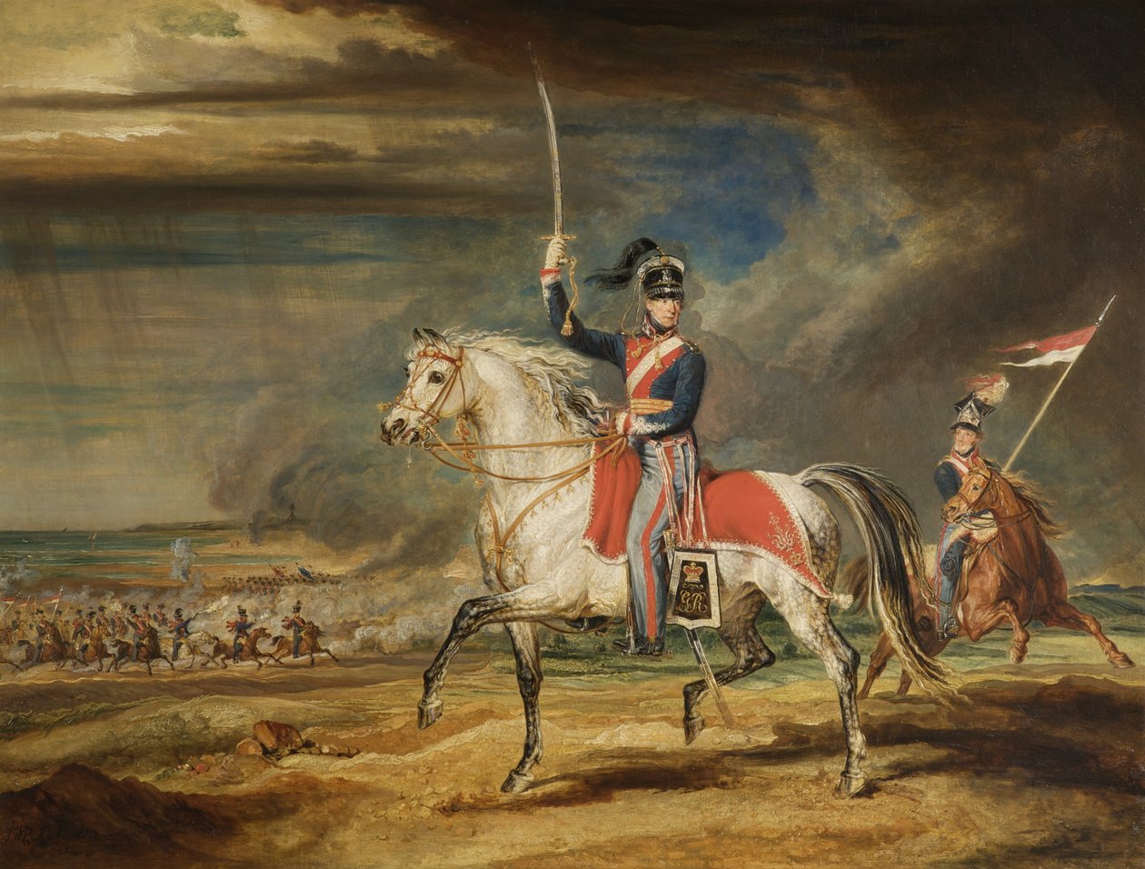 Sir John Leicester, Bt, Exercising His Regiment of Cheshire Yeomanry on the Sands at Liverpool by James Ward