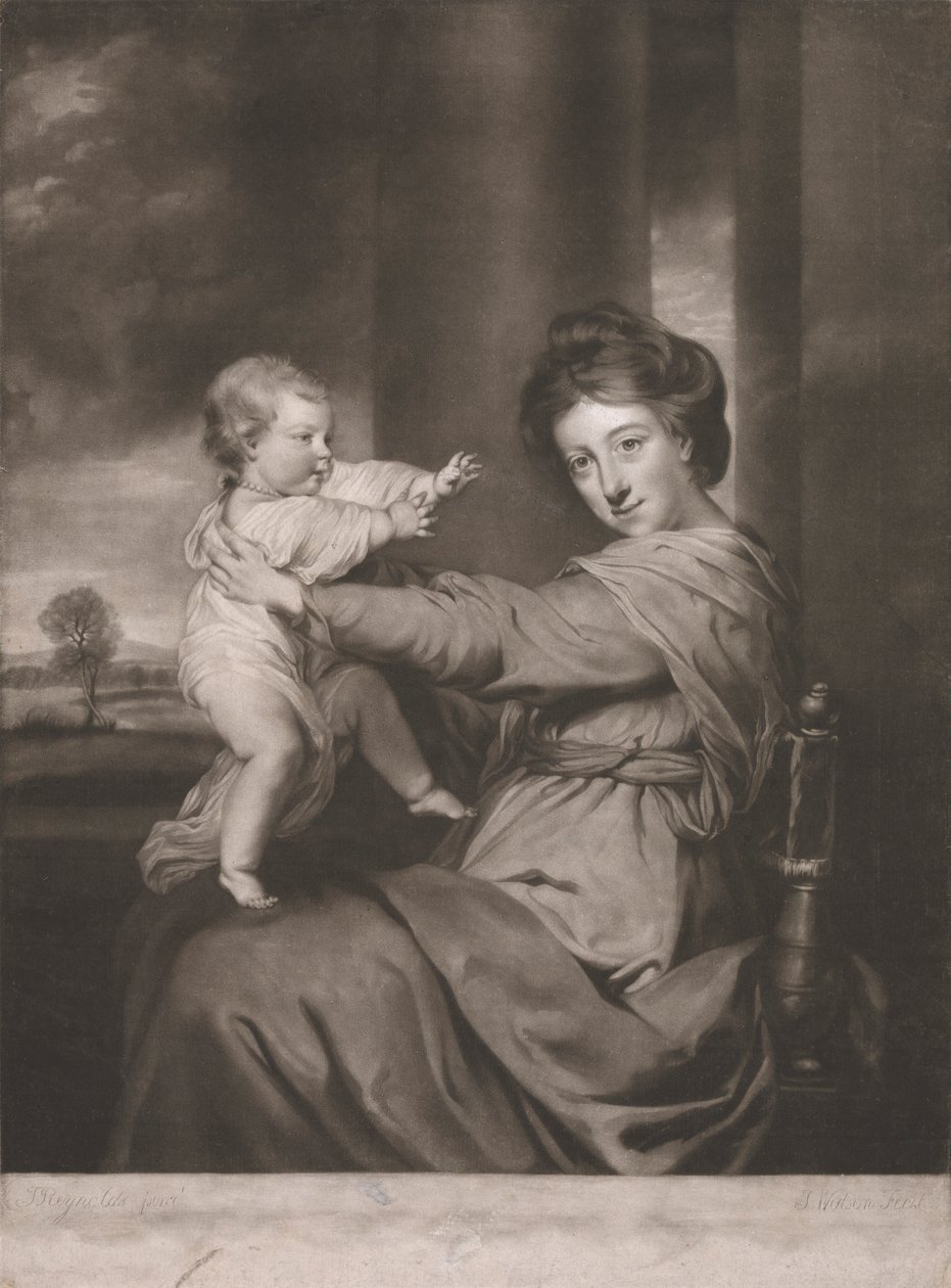 Caroline Duchess of Marlborough with Lady Caroline Spencer Her Daughter by James Watson