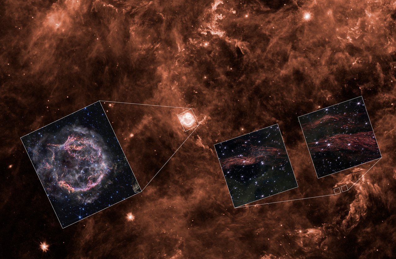 Cassiopeia A Light Echoes (Spitzer Context) by James Webb Space Telescope (NASA)