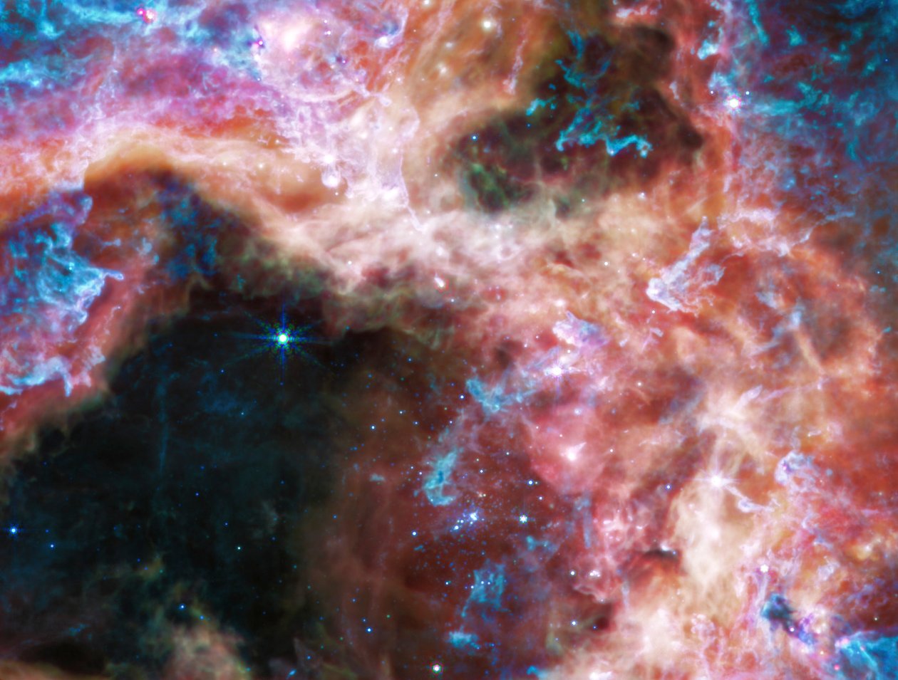 Tarantula Nebula by James Webb Space Telescope (NASA)