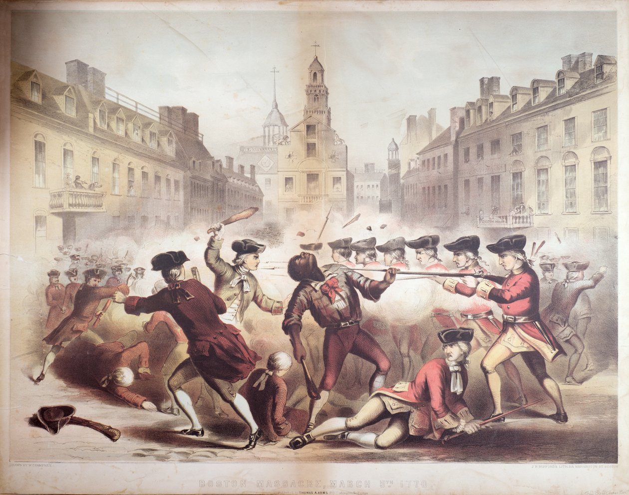 Death of Crispus Attucks at the Boston Massacre, 5th March, 1770 by James Wells Champney