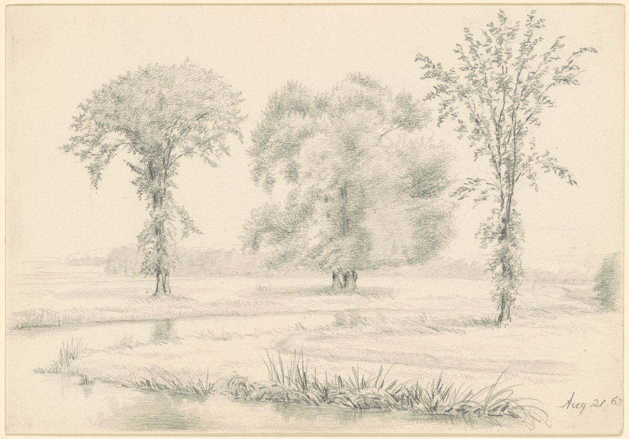 Landscape with Three Trees by James Wells Champney