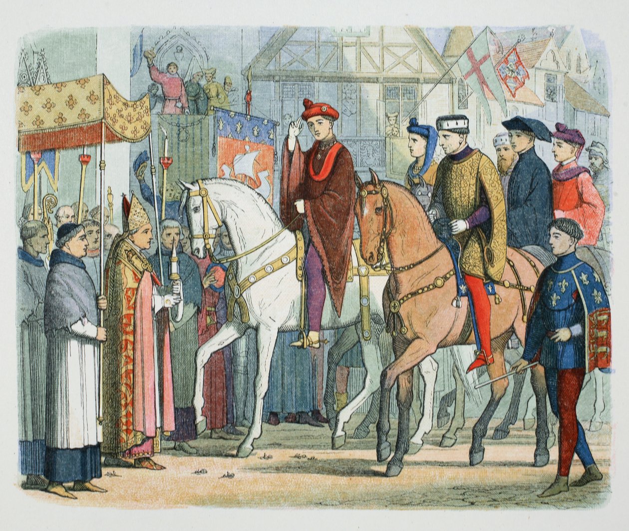 Charles VI of France and Henry V of England Welcomed by the Clergy, Paris, 1420 by James William Edmund Doyle