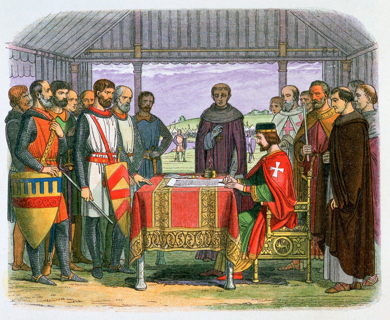 Illustration of King John Signing the Magna Carta, 19th century by James William Edmund Doyle