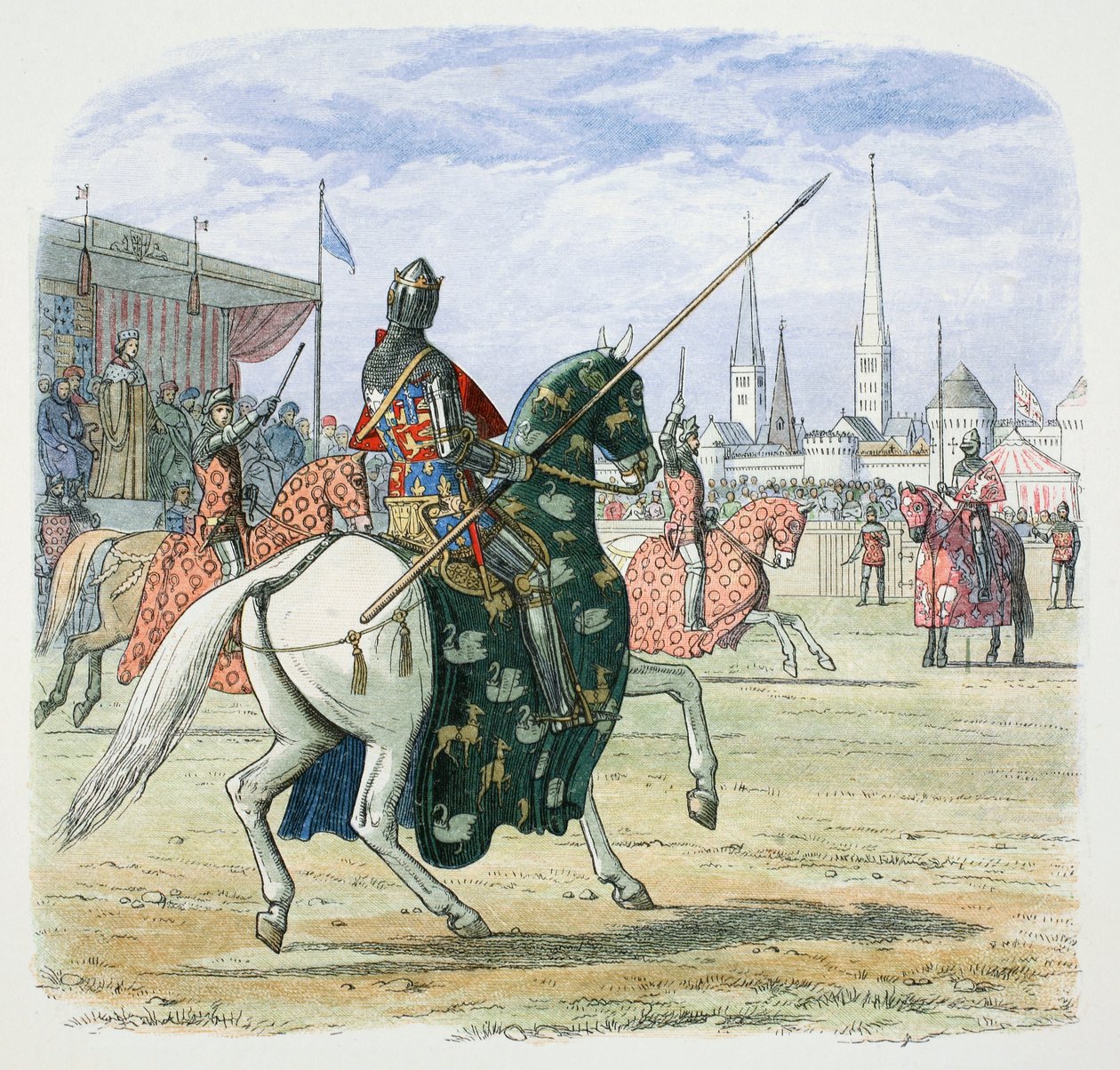 King Richard II stops the duel between the Dukes of Hereford and Norfolk, 1398, 1864 by James William Edmund Doyle