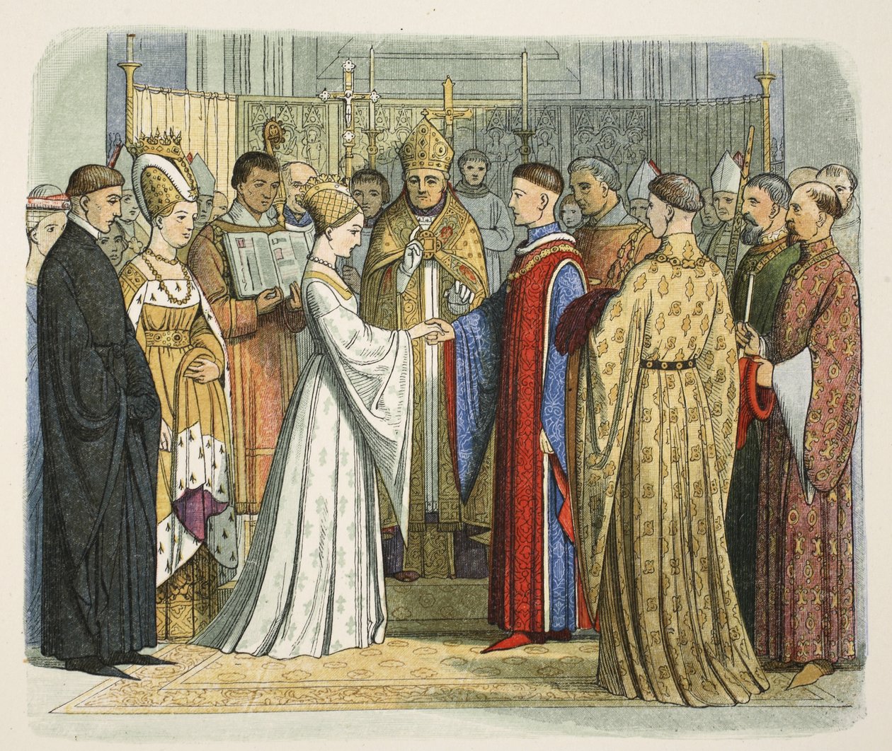 Marriage of Henry V and Katherine of France, 2 June 1420, from A Chronicle of England BC 55 to AD 1485, pub. London, 1863 by James William Edmund Doyle