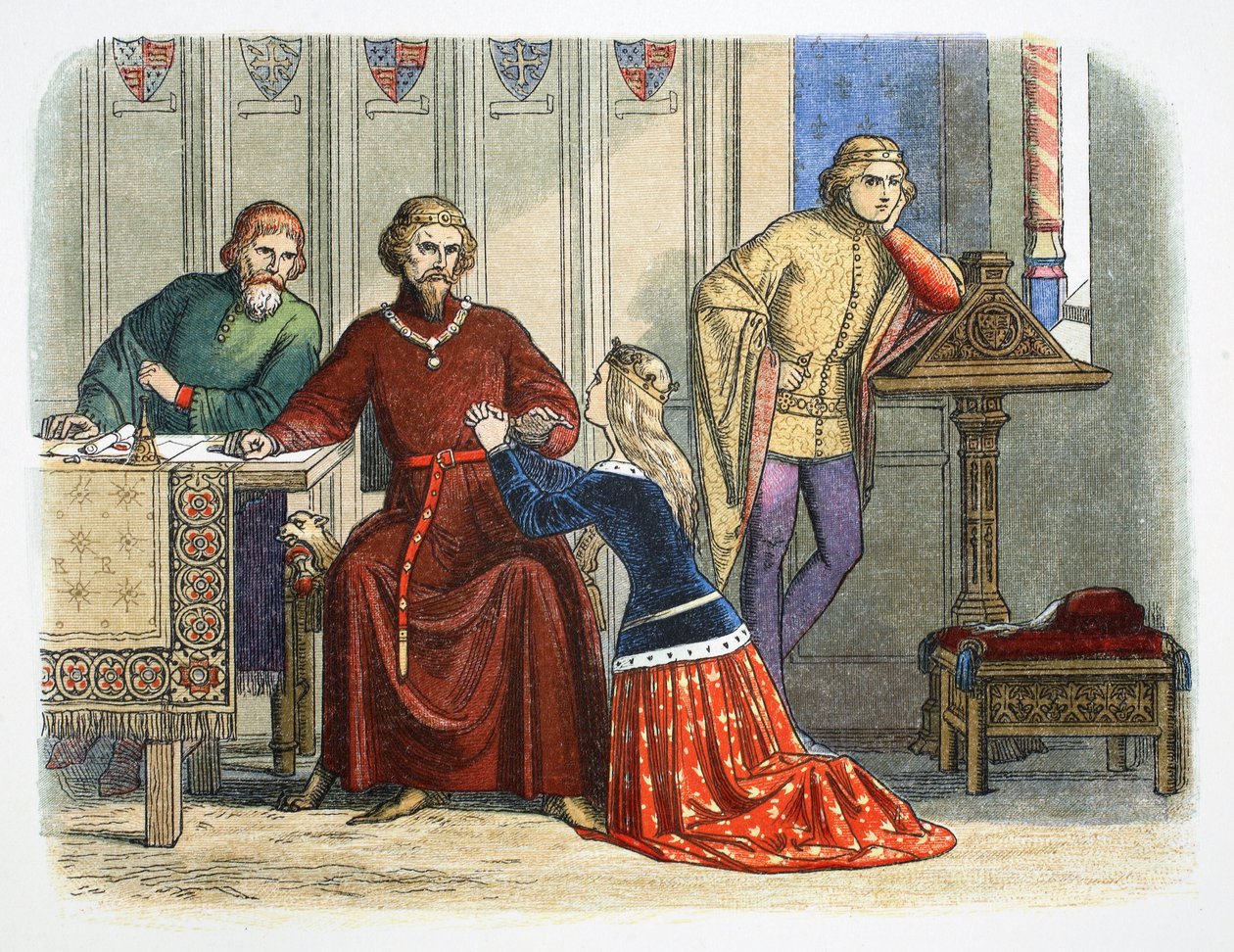 Queen Anne intercedes with Gloucester and Arundel for Sir Simon de Burley, 1388 1864 by James William Edmund Doyle
