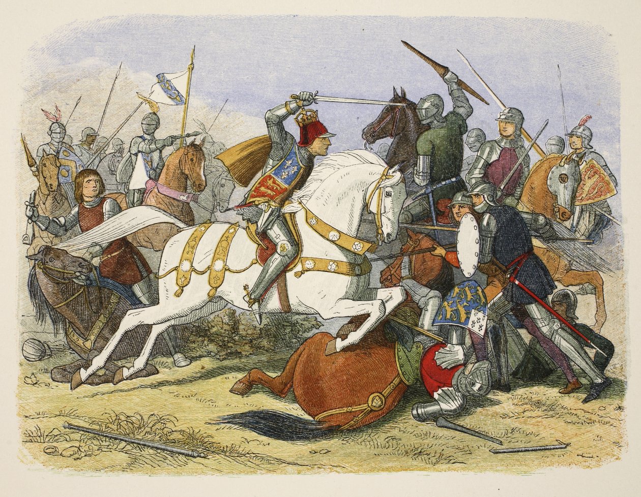 Richard III at Bosworth Field, 22 August 1485, from A Chronicle of England BC 55 to AD 1485 by James William Edmund Doyle