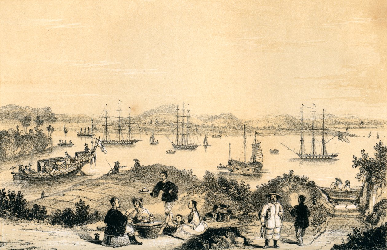 Whampoa near Canton, the Anchorage for European Shipping, 1847 by James William Giles