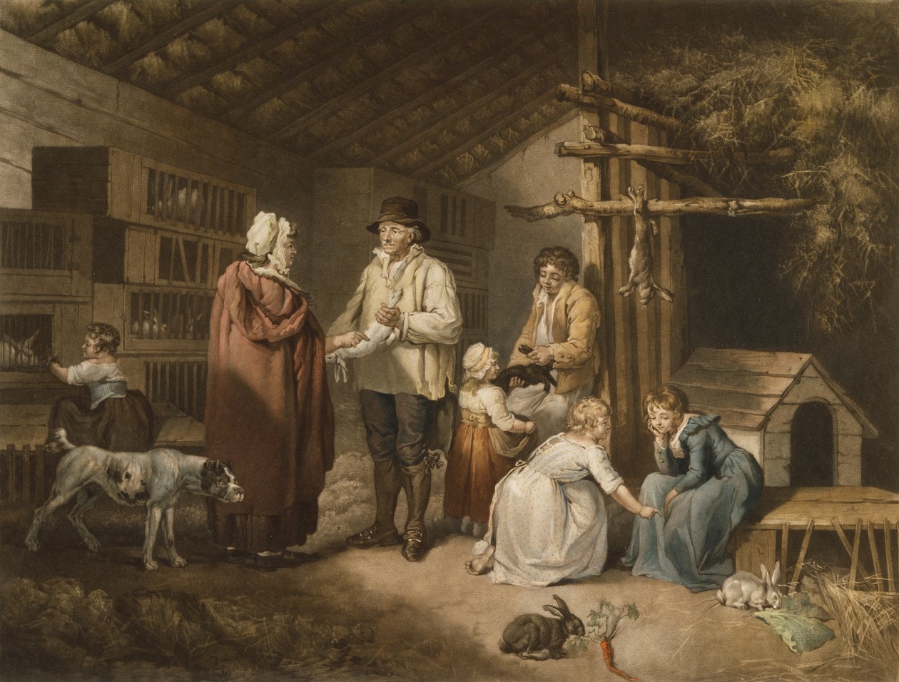 Selling Rabbits, engraved by William Ward, 1796
