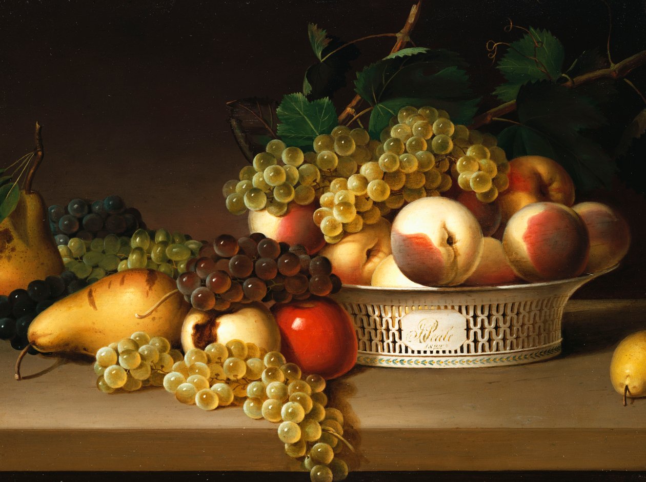 Fruit in a Chinese Basket, 1822 by James the Elder Peale