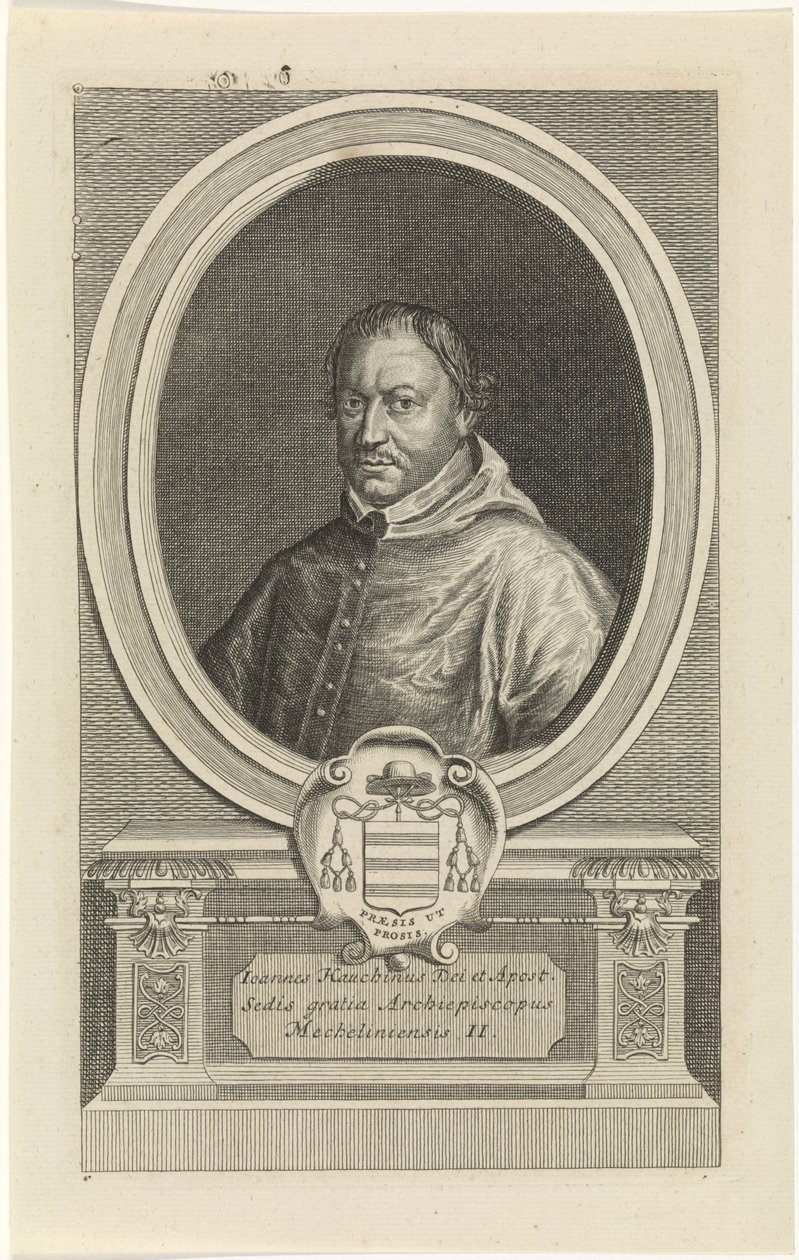 Joannes Hauchin Portrait Engraved by Jan Baptist Jongelinck by Jan Baptist Jongelinck