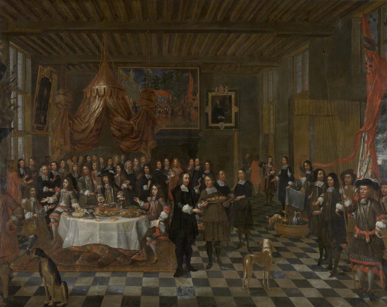The Reception of Charles II and His Brothers in the Guild of Saint Barbara in Bruges by Jan Baptist van Meunincxhove