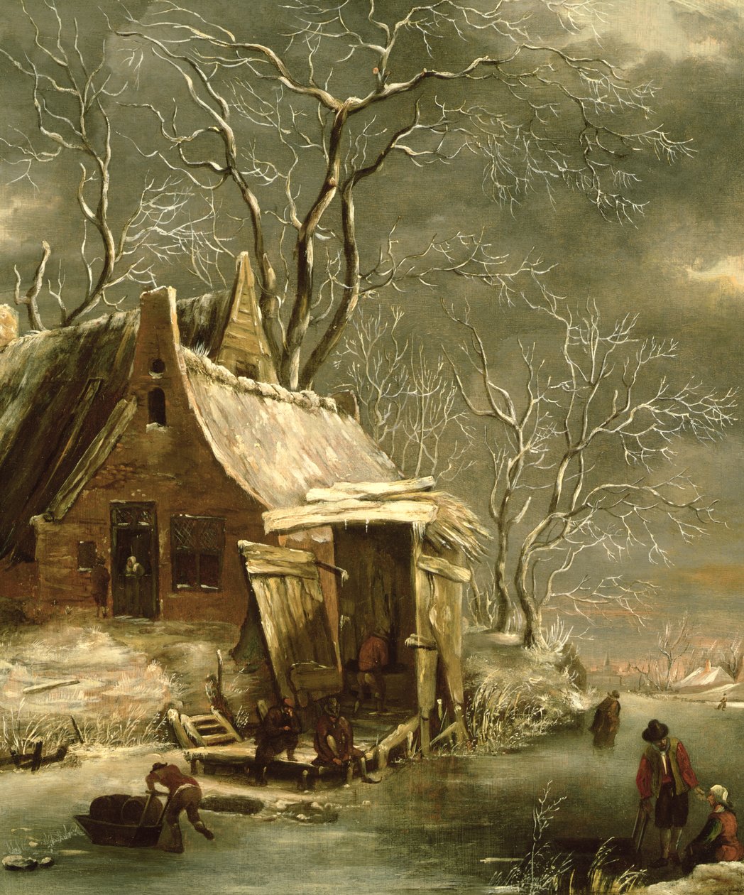 Amsterdam, winter scene by Jan Abrahamsz. Beerstraten
