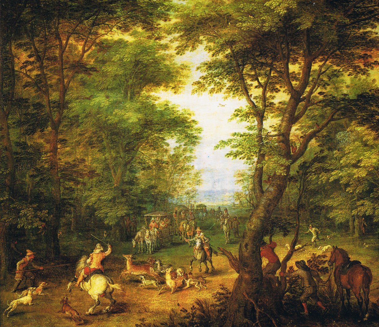 Hunting Deer in the Forest by Jan the Elder Brueghel