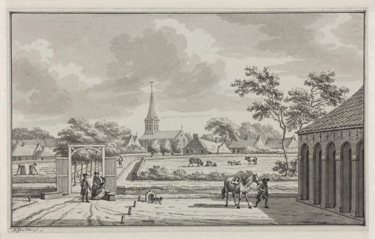 The Village of Ulrum Seen from the Asinga Borg by Jan Bulthuis