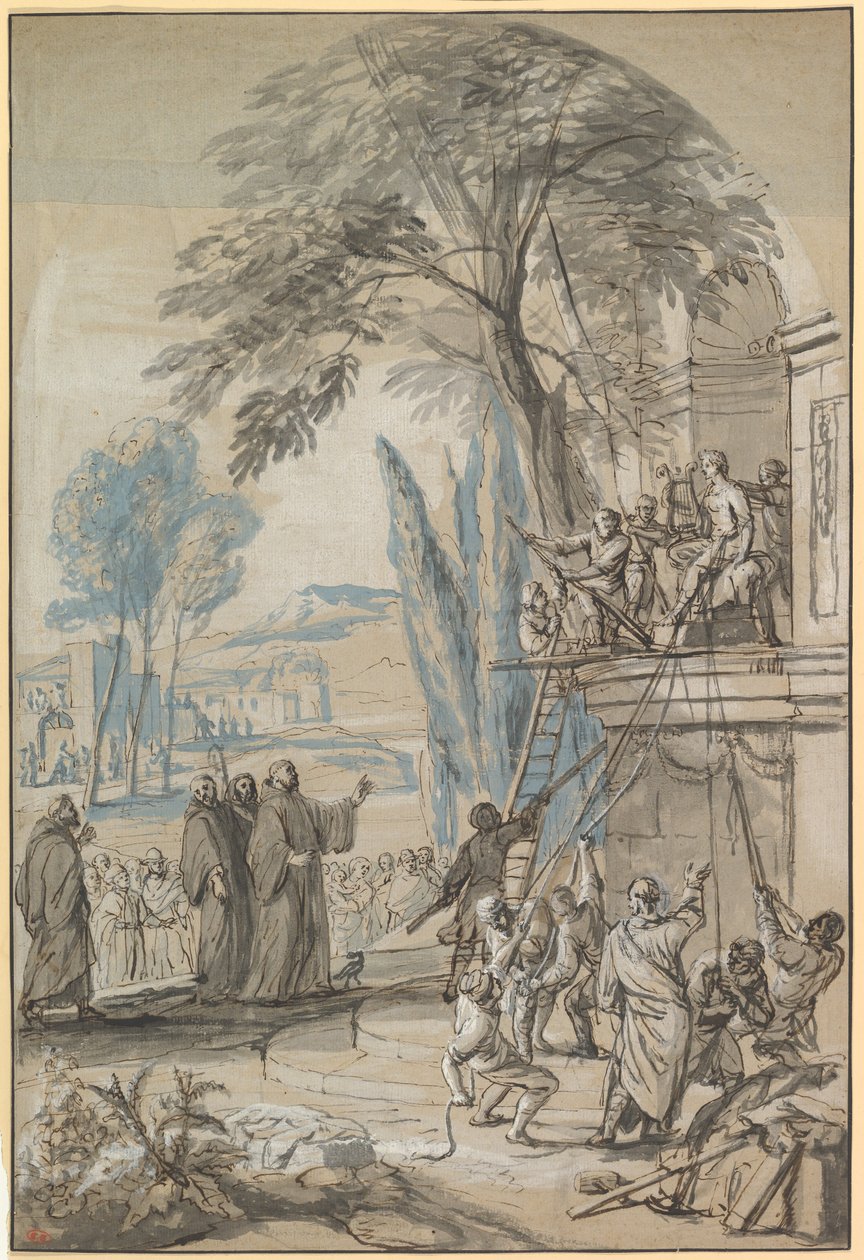 Benedict of Nursia Orders the Destruction of the Temple of Apollo at Monte Cassino by Jan Erasmus Quellinus
