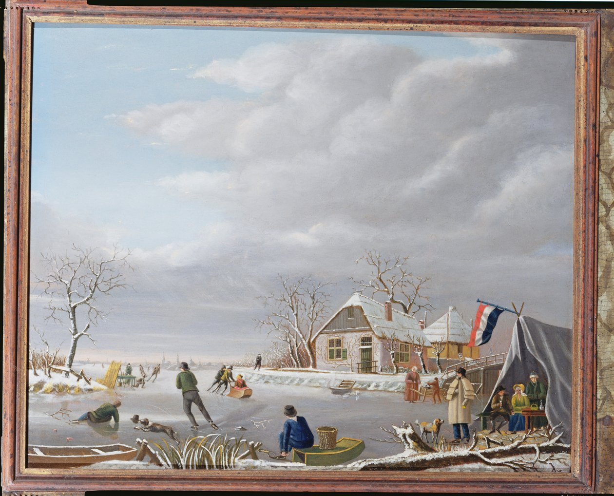 Skaters in a Winter Landscape by Jan Gerardus Casteelen
