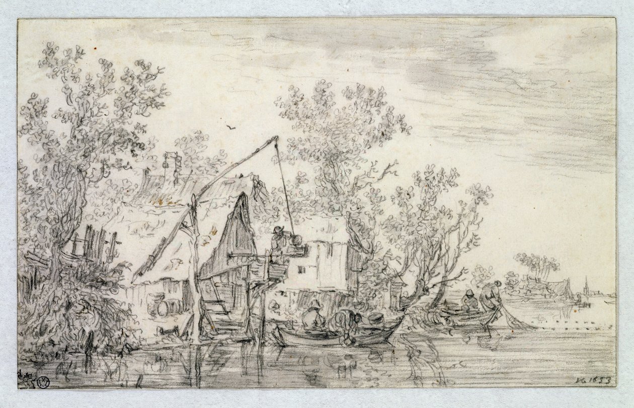 A Wooded River Landscape by Jan Josephsz van Goyen