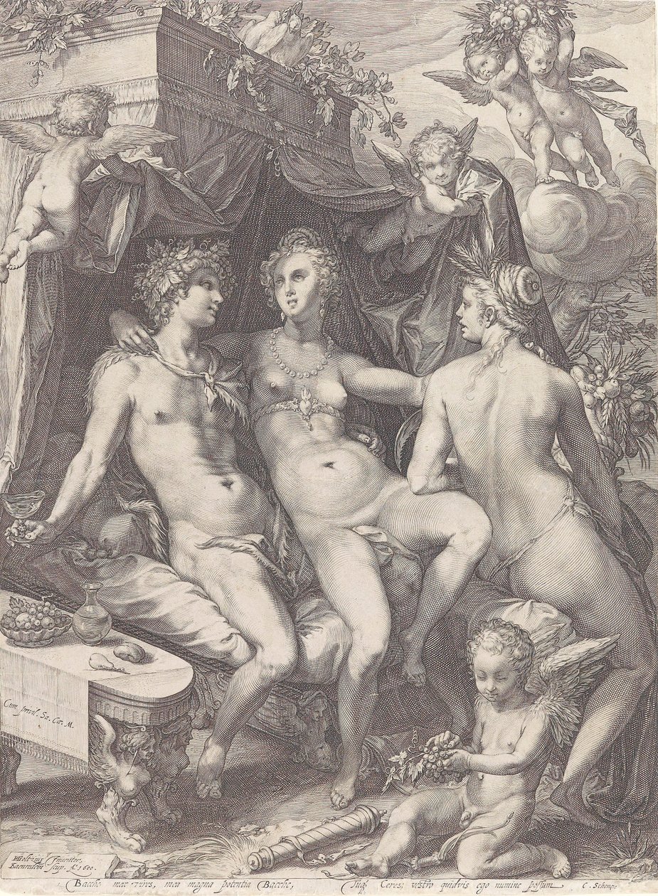 Without Bacchus and Ceres, Venus Freezes by Jan Saenredam
