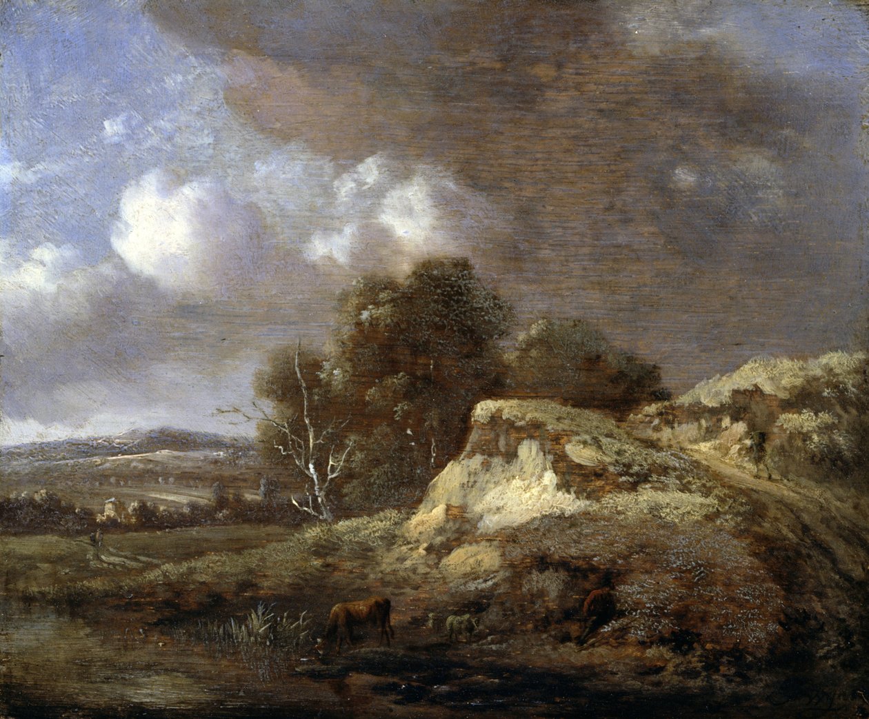 Landscape with Cow Drinking by Jan Wijnants