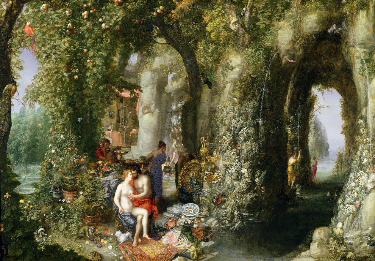 A Fantastic cave with Odysseus and Calypso by Jan the Elder Brueghel