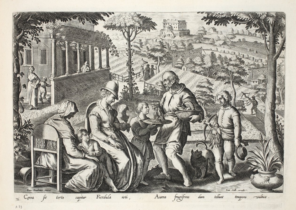 Birdcatchers Selling Dead Birds, plate 76, illustration from 