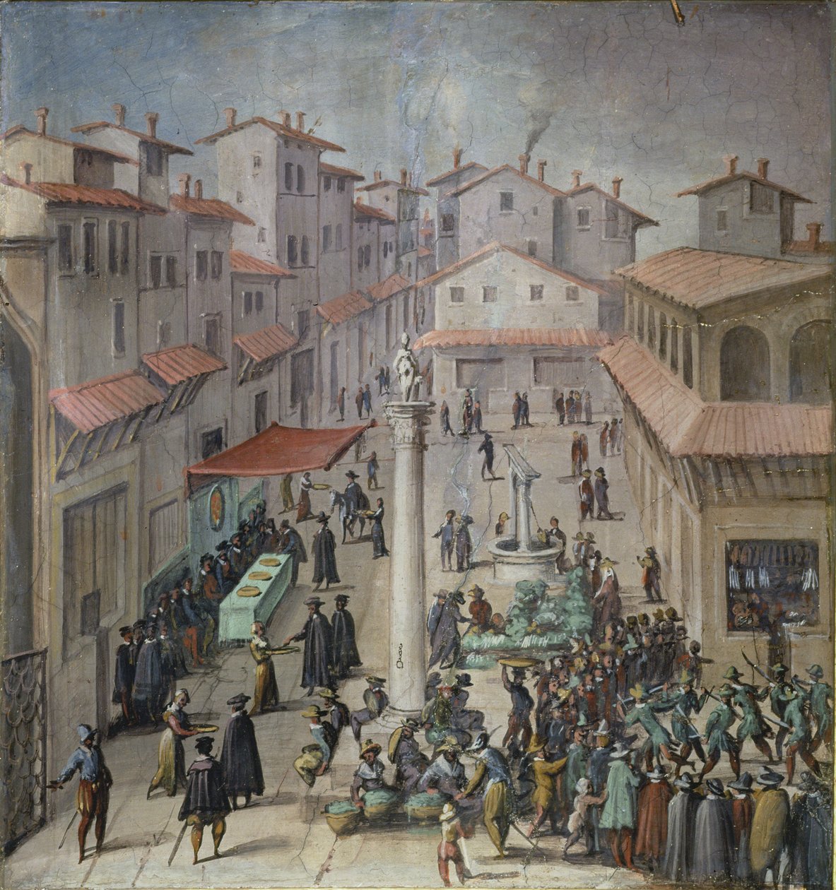 Piazza del Mercato Vecchio, Florence, 1555 by Jan van der Straet