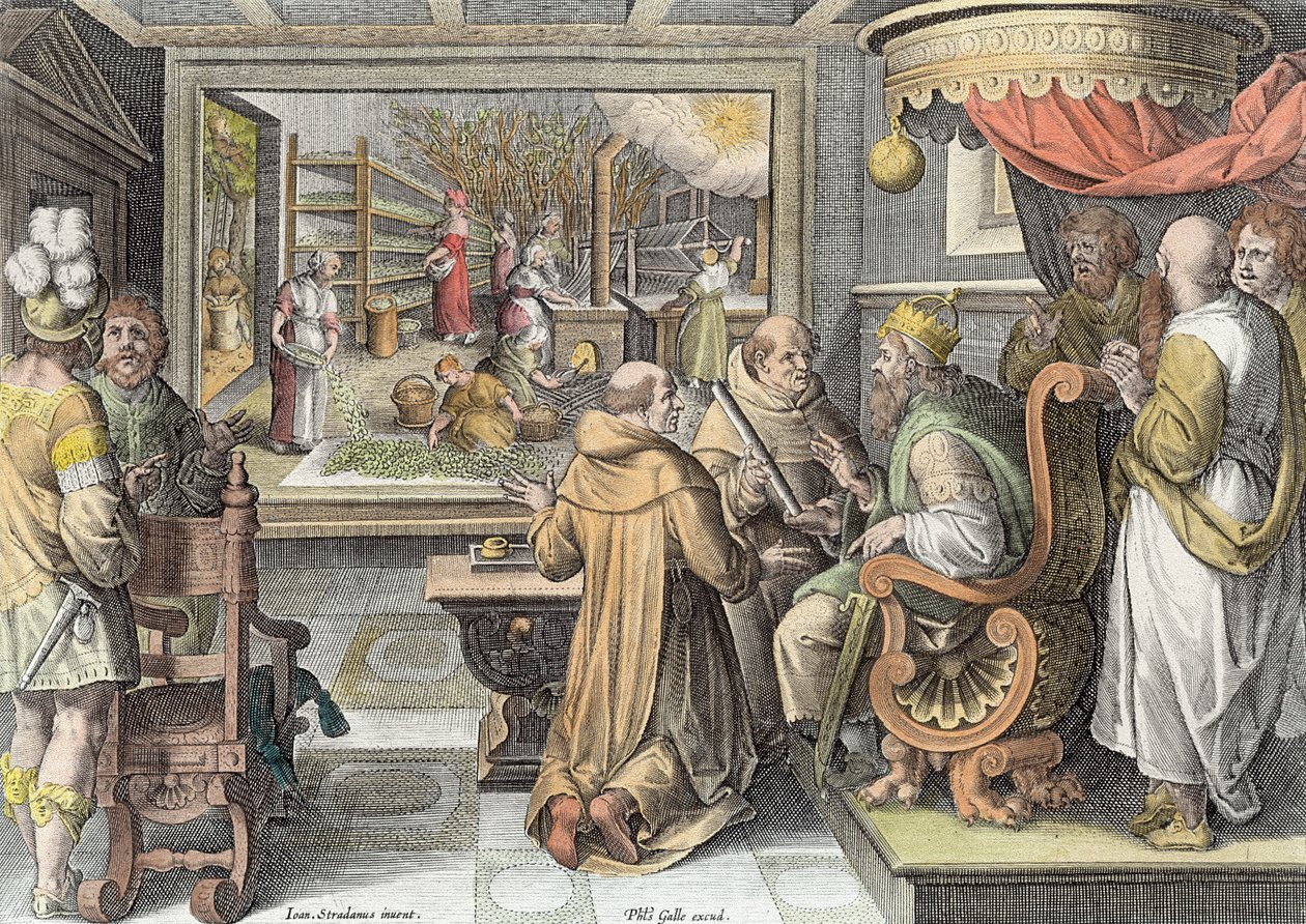 The Beginning of the Silk Industry in Europe, plate 9 from 