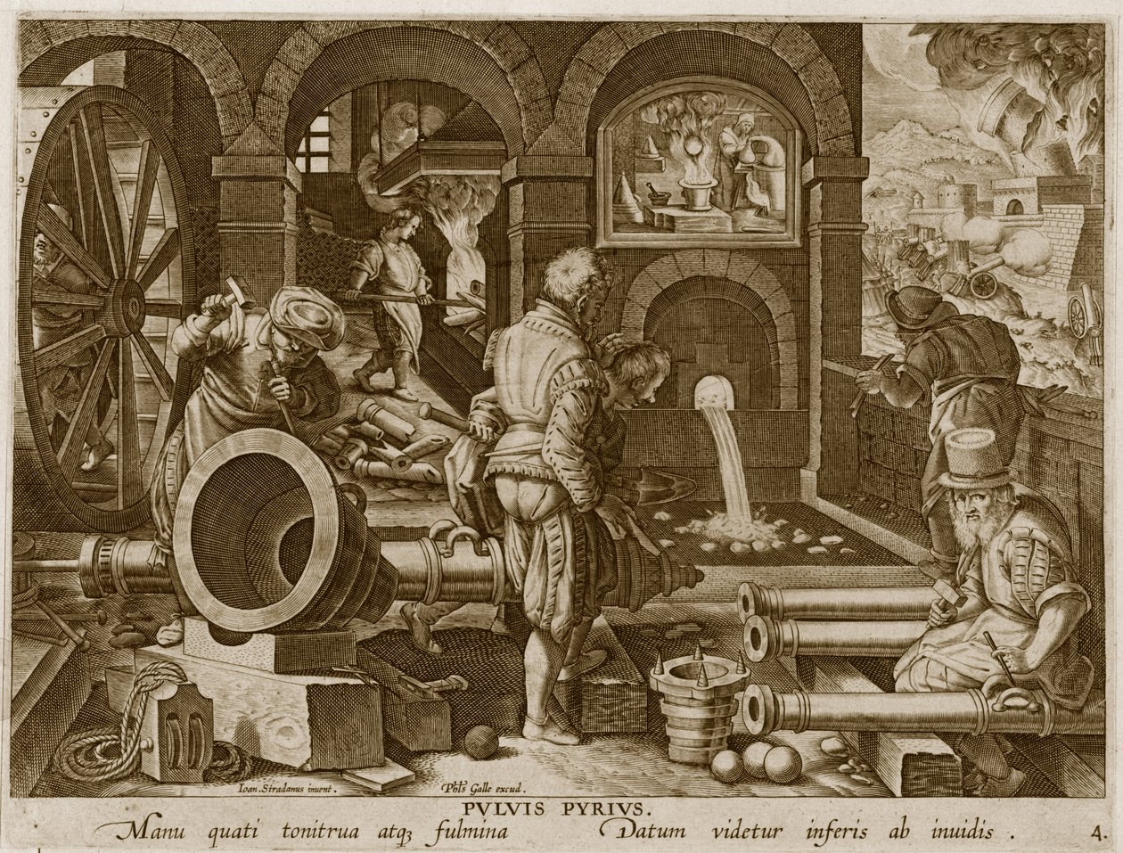 The Invention of Gunpowder and the First Casting of Bronze Cannon (plate 4 from 