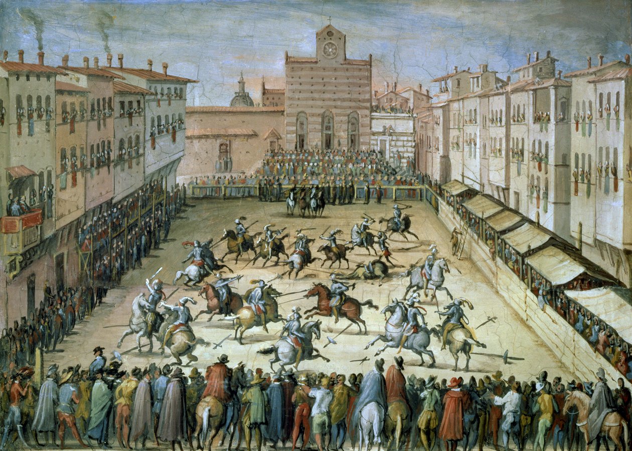 The Joust in the Piazza Santa Croce, Florence, 1555 by Jan van der Straet