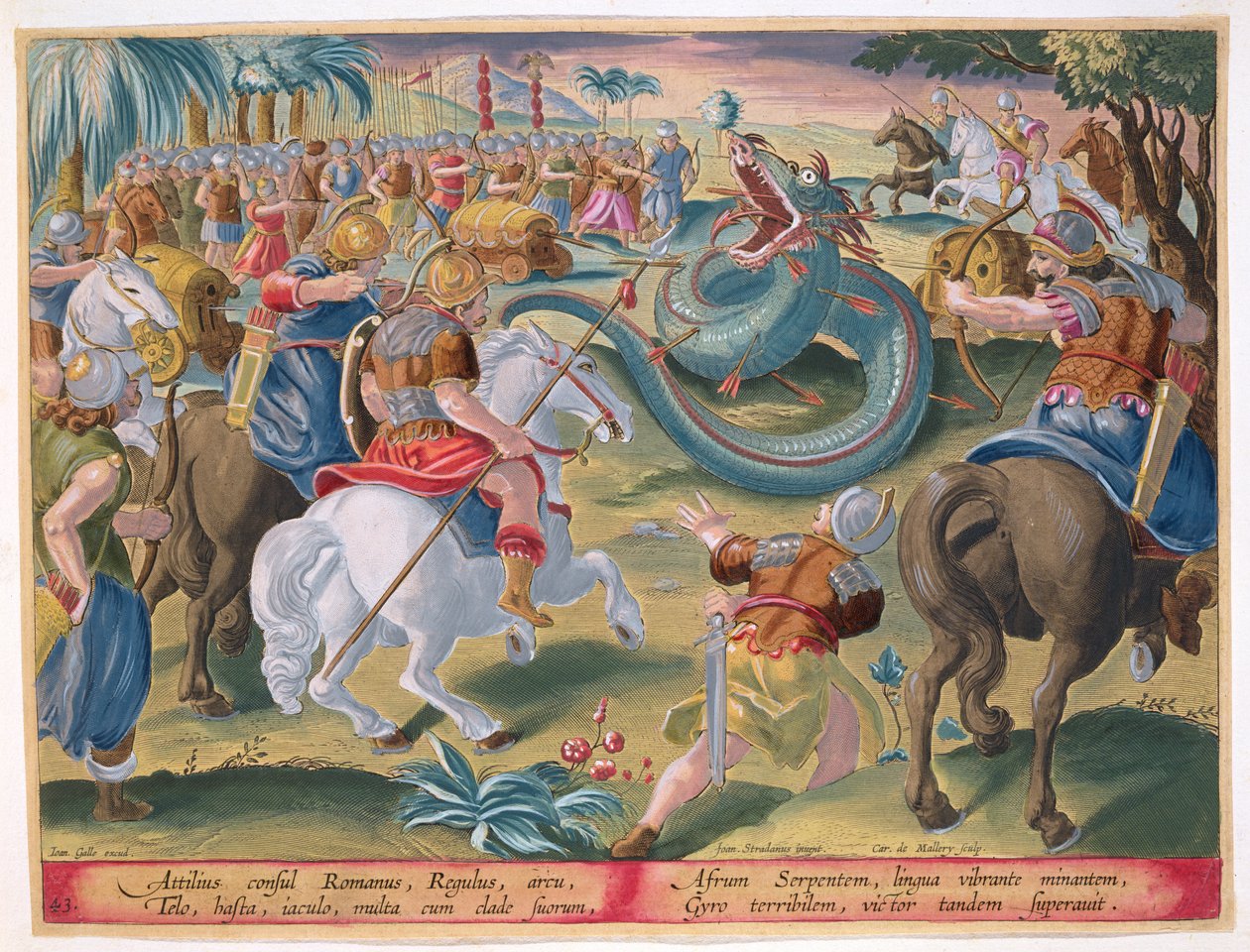 The Roman Consul Atilius Subdues the African Serpent, plate 42 from ...