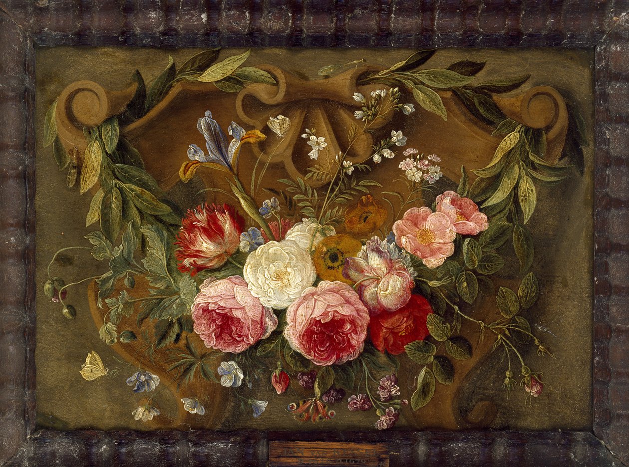 Decorative Still-Life Composition with a Garland of Flowers by Jan van Kessel the Elder