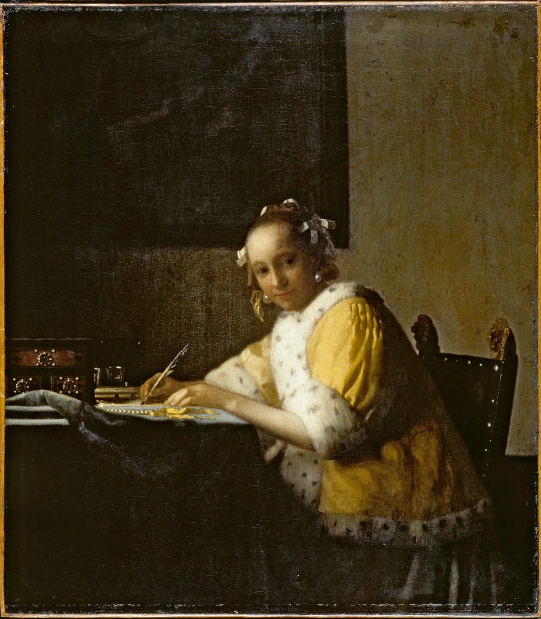 A Lady Writing by Jan (1632-75) Vermeer