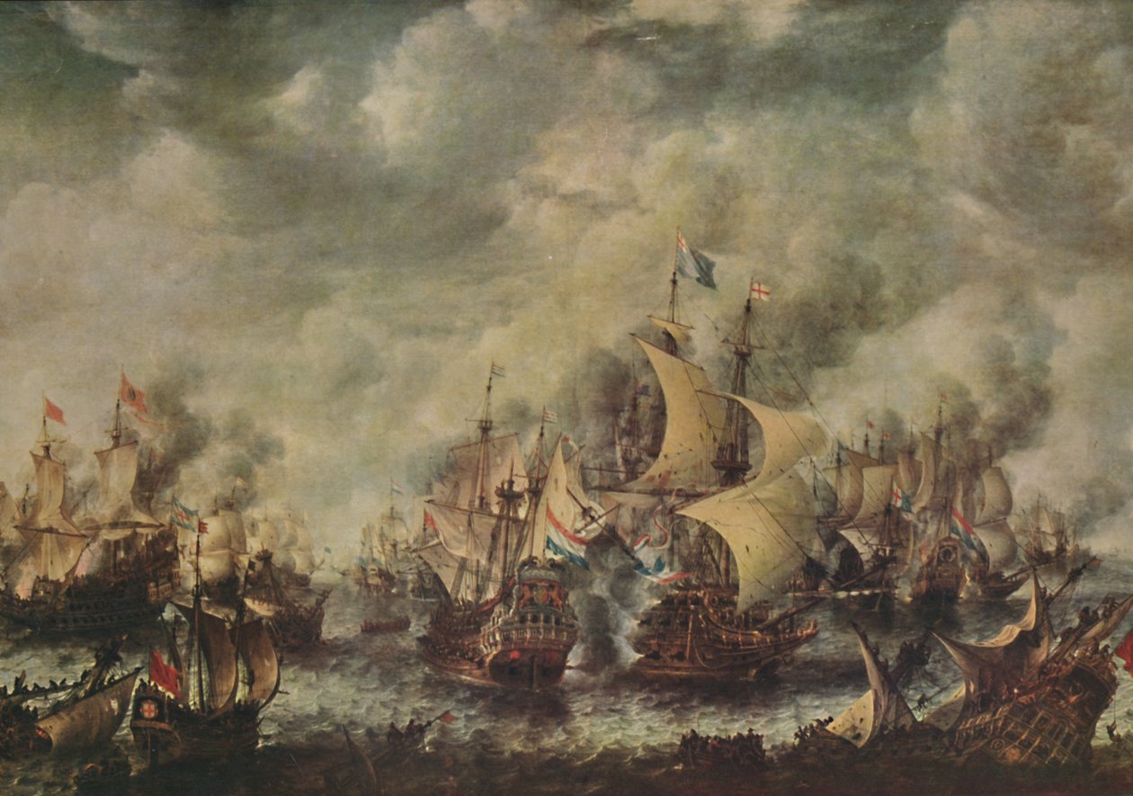 Sea Fight Between the English and Dutch Off Ter Heyde, August, 1653, 1914 by Jan Abrahamsz. Beerstraten