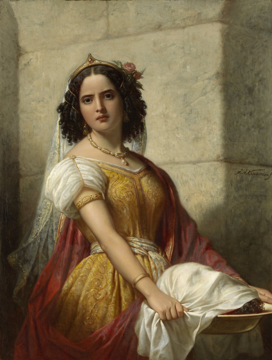 Salome with the Head of John the Baptist by Jan Adam Kruseman (signed by artist)