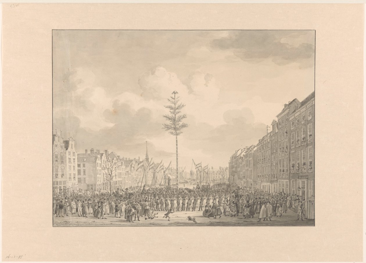 Liberty Tree on the Grote Markt in Rotterdam, 1795 by Jan Anthonie Langendijk Dzn (possibly)
