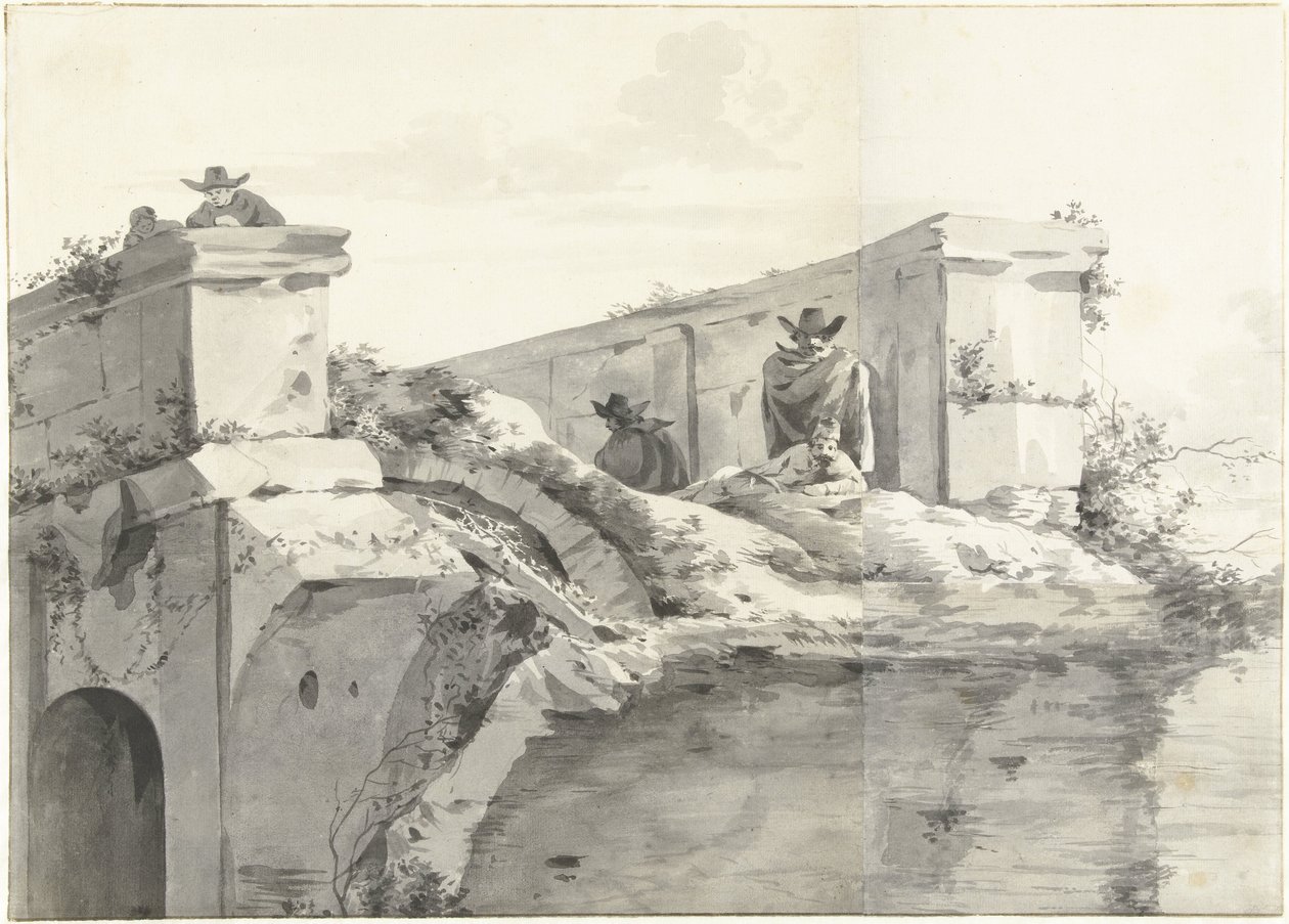 View of the Edge of the Ponte Rotto in Rome by Jan Asselijn (copy after)