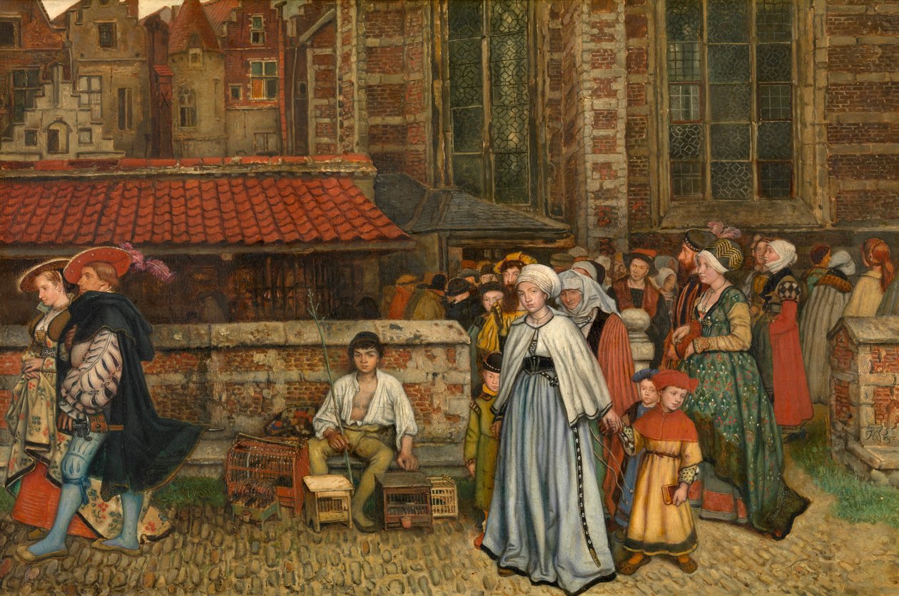 After Mass by Jan August Hendrik Baron Leys