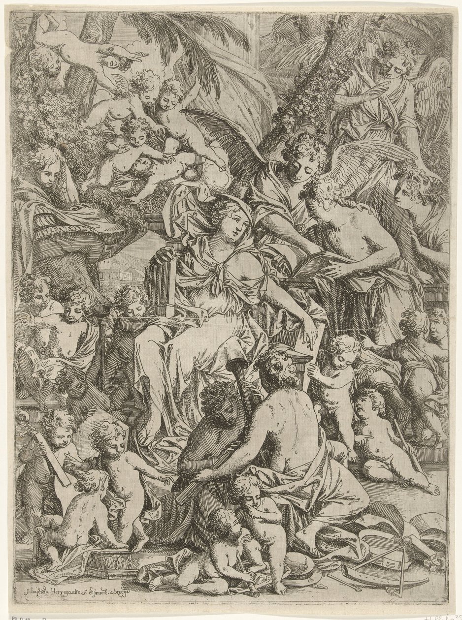 Saint Cecilia with Organ in Hand by Jan Baptist Herregouts