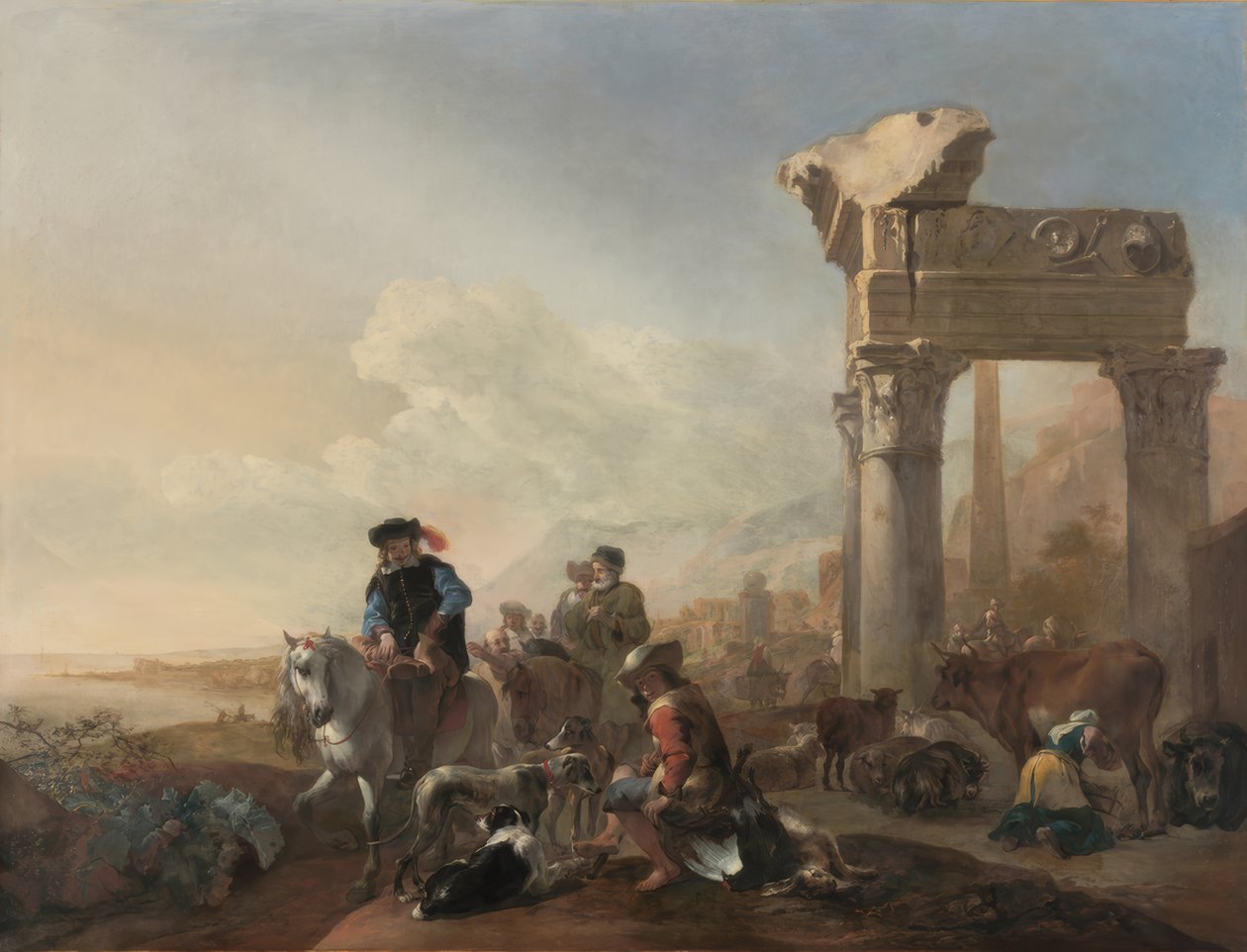 Hunters Near the Ruins by Jan Baptist Weenix