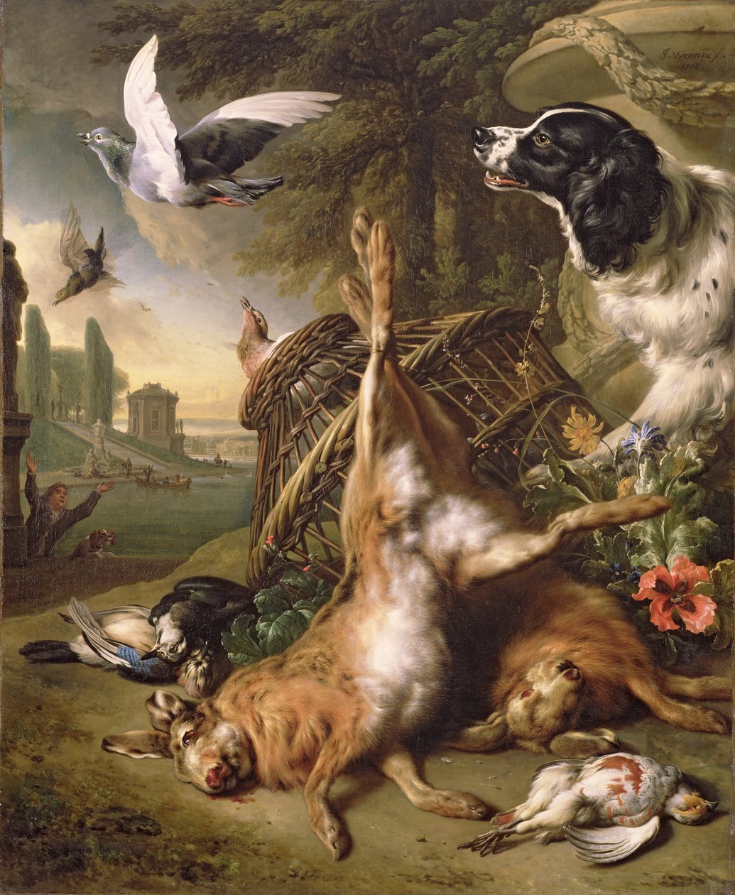 Still Life with Dead Game and Hares by Jan Baptist Weenix