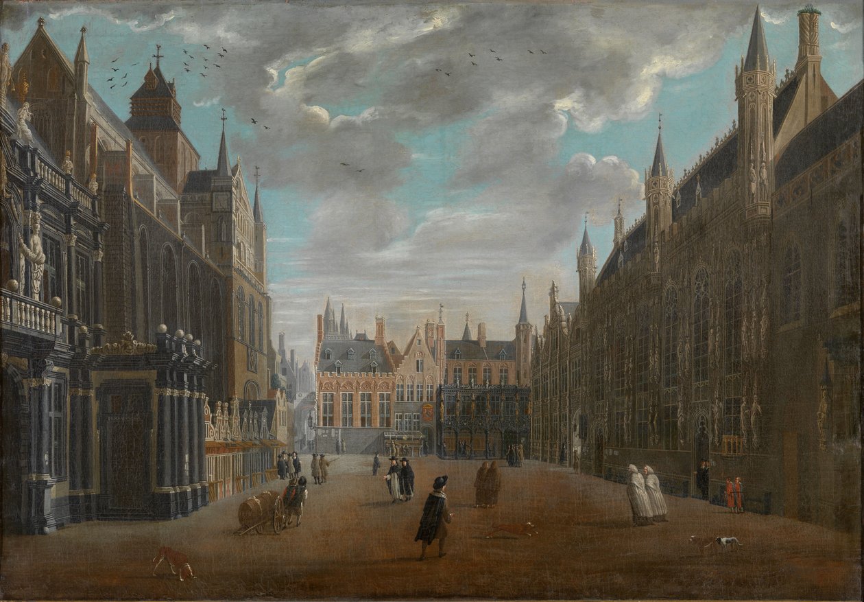Burg Square in Bruges by Jan Baptist van Meunincxhove
