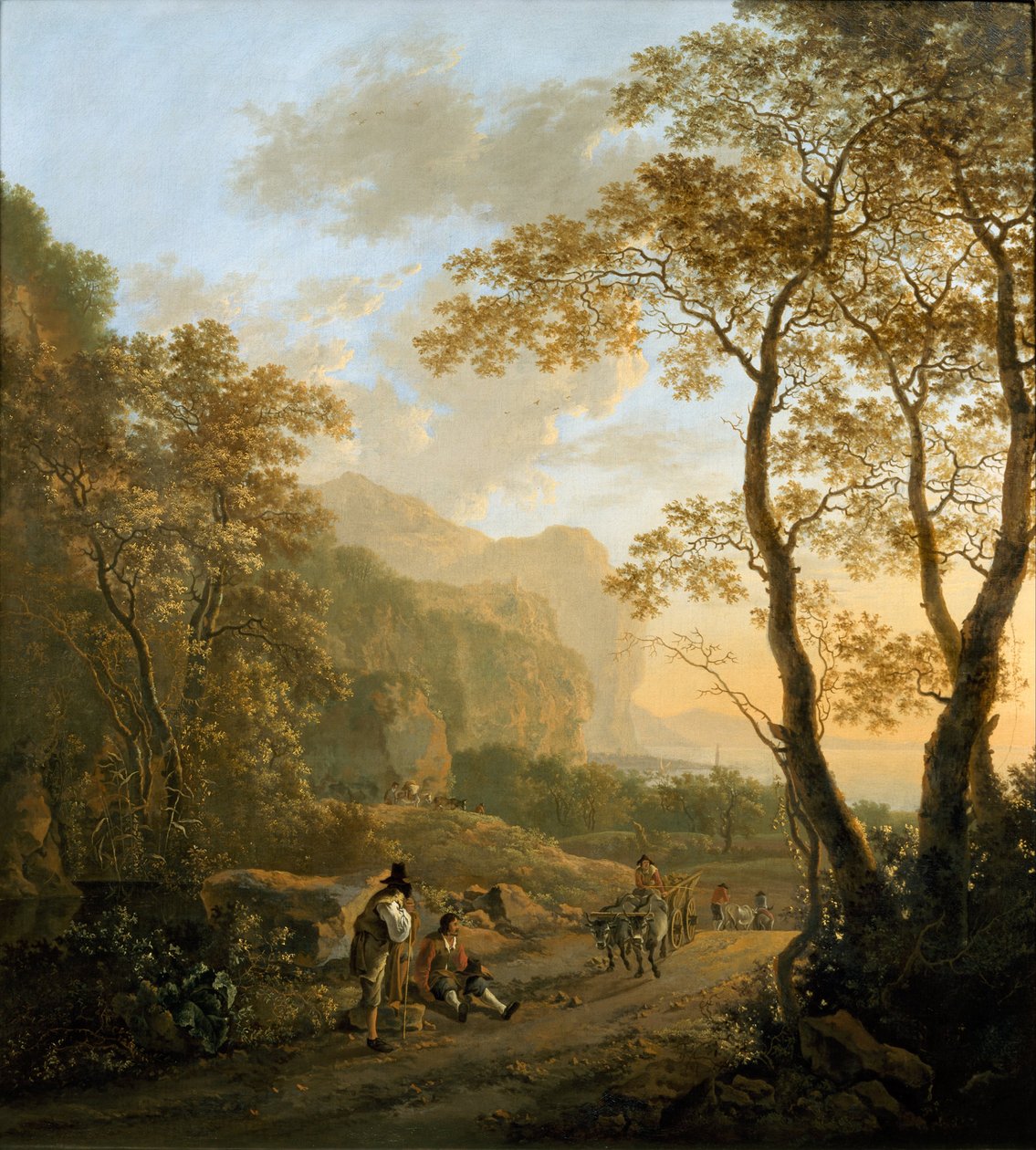 Landscape with Resting Travellers and Oxcart by Jan Both