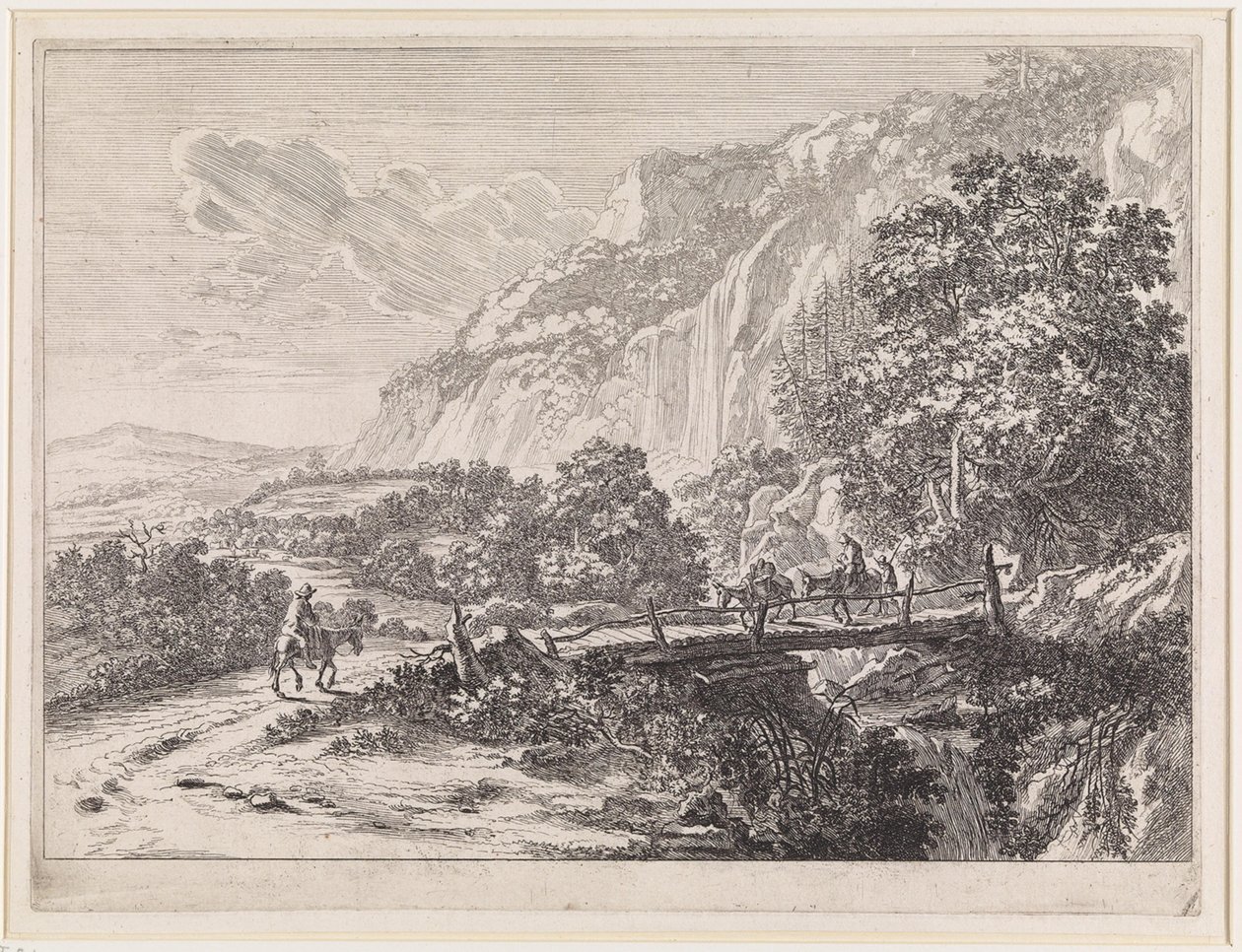 Landscape with Wooden Bridge near Sulmona near Tivoli by Jan Both